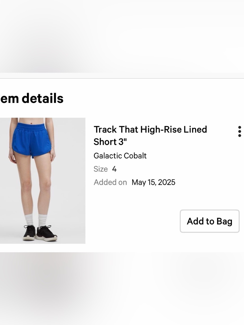 Lululemon Track That High-Rise 3" Short - Galactic Cobalt Size 4 - Picture 3 of 3